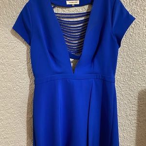Blue romper with open back. Worn once.